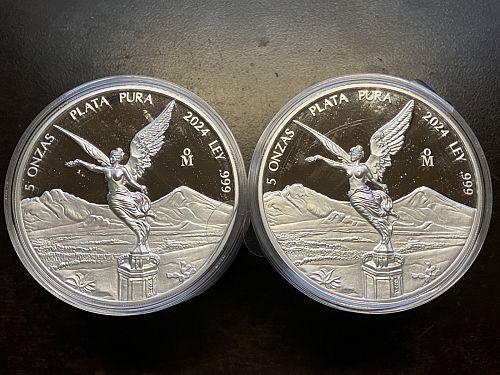 2024 Mexican Libertad 5 oz Silver Proof .999 Onza &ndash; Lot of 6 (30 oz Total)