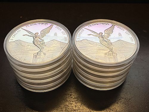 2024 Mexican Libertad 5 oz Silver Proof .999 Onza &ndash; Lot of 6 (30 oz Total)