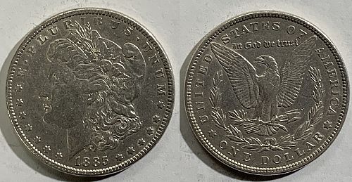 1885-P MORGAN SILVER DOLLAR