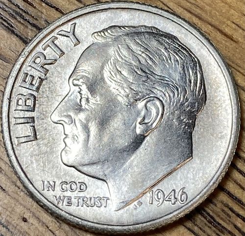 1946S FRESH FROM THE ROLL Roosevelt dime in UNCIRCULATED condition