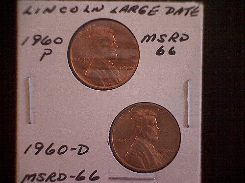 1960-P &1960-D LINCOLN MEMORIAL LARGE DATE