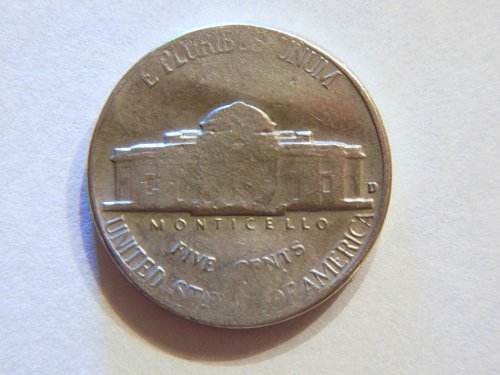 Multi Error Coin 1964-D Jefferson Nickel, Weak Strike, Lamination & Strike Error