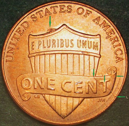 2014 P Lincoln Cent Obverse-Reverse Error Multi-Break