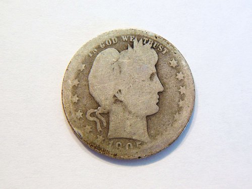 1905-S Silver Barber Quarter
