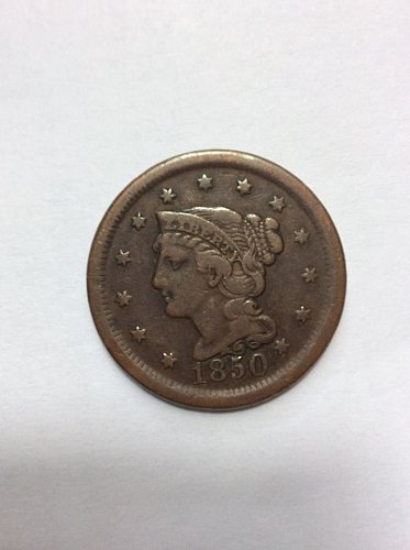 1850 braided hair large cent