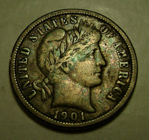 1901-O Full liberty Barber Dime Free Shipping