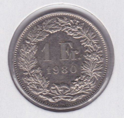 1980 Switzerland 1 Francs - Suisse, Conf&eacute;d&eacute;ration Helv&eacute;tique