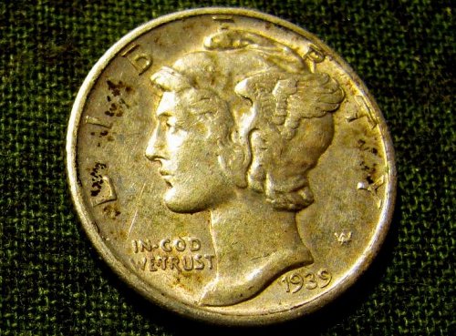 1939 D Mercury Dime  AU A-39 ON SALE!Winners get 1 FREE Merc.