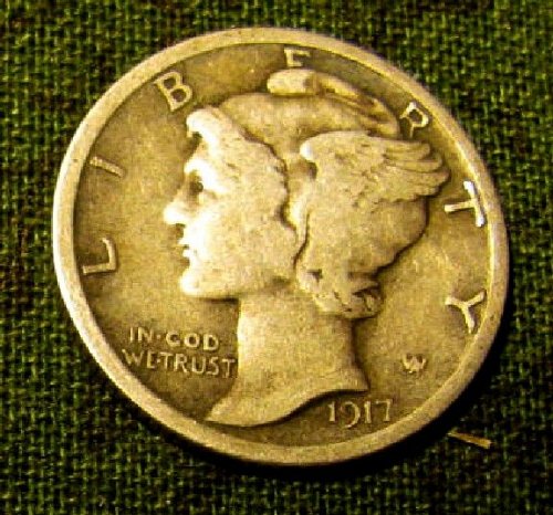 1917 P mercury Dime good strike hard find-- +  2 FREE 1930's Dimes**A-60