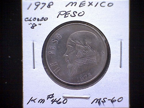 1978MO MEXICO ONE PESO  "VARIETY"