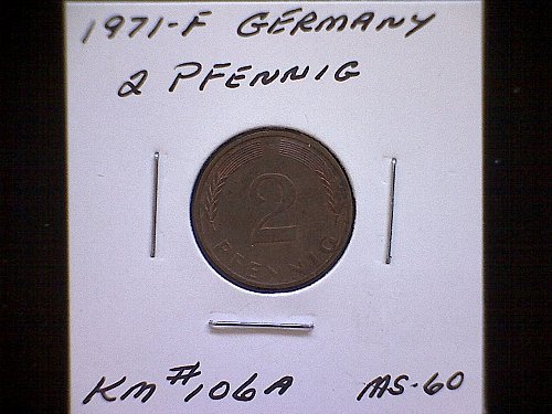 1971F GERMANY TWO PFENNIG