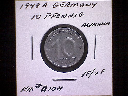 1948A GERMANY TEN PFENNIG