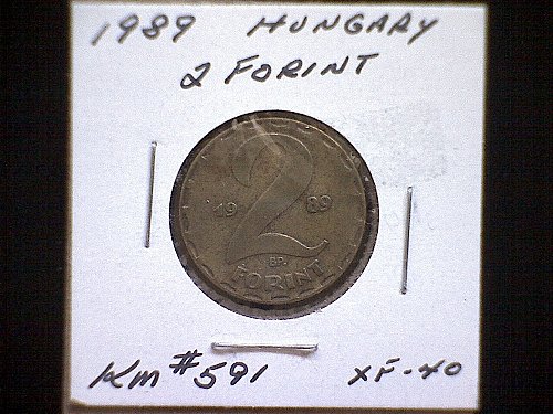 1989 HUNGARY TWO FORINT BRASS