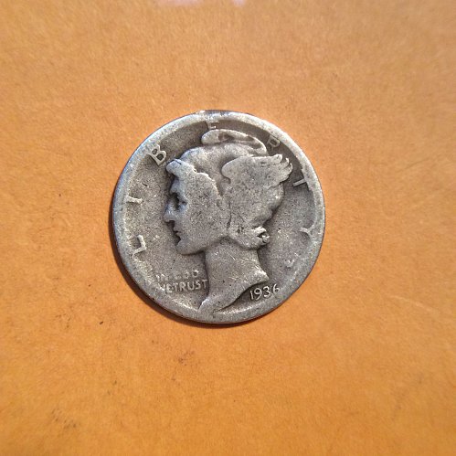 1936-d mercury dime circulated
