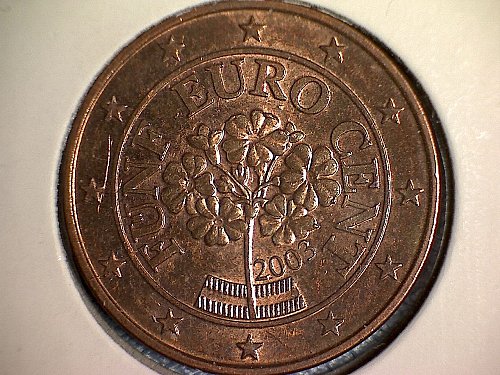 2003 AUSTRIA FIVE "EURO" CENT