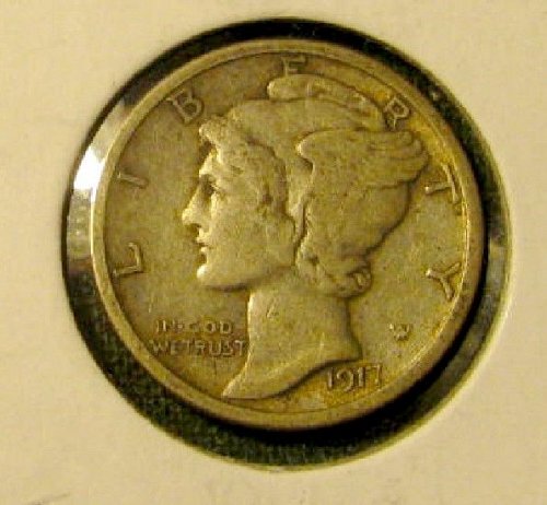 Silver Mercury Dime 1917-D  Nice  A-66** & 3 1930's Dimes FREE/////