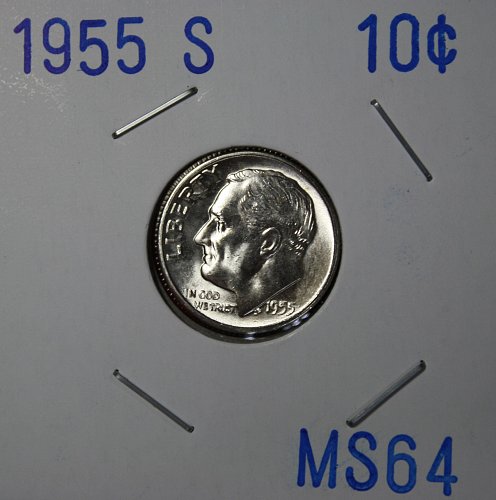 1955 S Roosevelt Dime