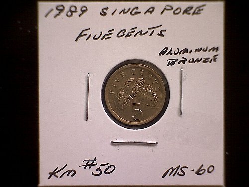 1989 SINGAPORE FIVE CENTS