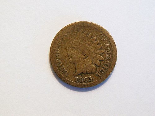 1863 Copper Nickel Indian Head Penny