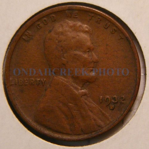 1932-D Lincoln Cent Fine with lamination error