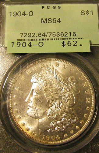 Certified1904-O Morgan Dolla MS-64 Win 1st; Win2nd $ only; get 10% refund PayPal