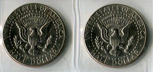2  - 1986 - D  KENNEDY  HALF DOLLARS    FINE or BETTER