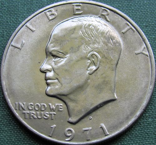 1971 D Eisenhower Dollar type 2-Common Reverse