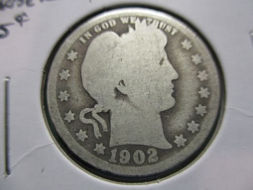 1902-O  AG3 Barber Quarter.  Item: 25 B02O-02.