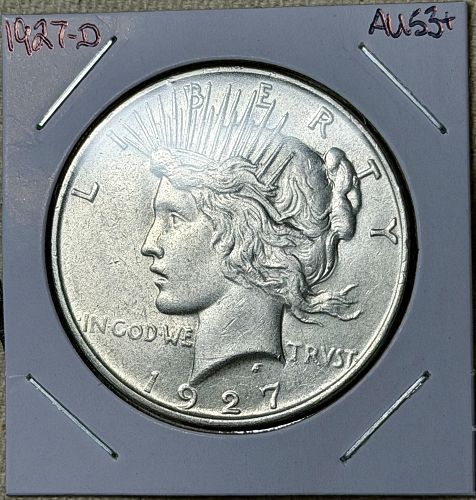 1927-D Peace 90% Silver Dollar