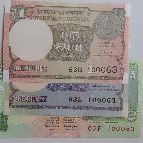 ..INDIA MATCHING  NUMBER  100063  X 3. DIFF...UNC