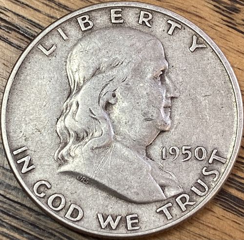 1950D Franklin half in FINE condition