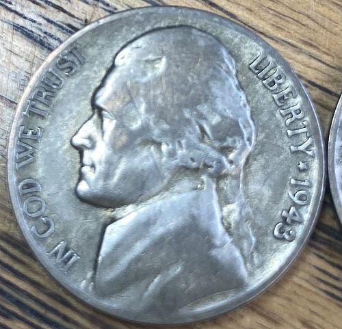 San Francisco 1943S & 1945S Jefferson nickel VERY GOOD condition 2 coin lot