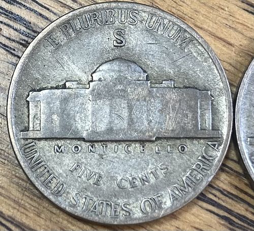 San Francisco 1943S & 1945S Jefferson nickel VERY GOOD condition 2 coin lot
