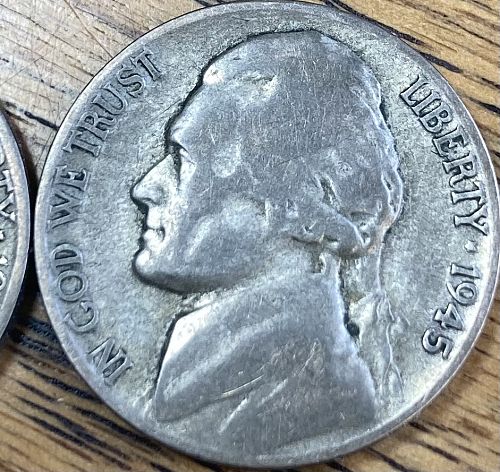 San Francisco 1943S & 1945S Jefferson nickel VERY GOOD condition 2 coin lot