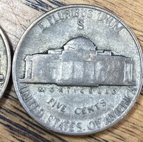 San Francisco 1943S & 1945S Jefferson nickel VERY GOOD condition 2 coin lot