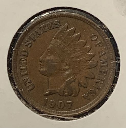 1907 INDIAN HEAD AU50 COND BIN 18.00
