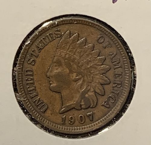 1907 INDIAN HEAD AU50 COND BIN 18.00