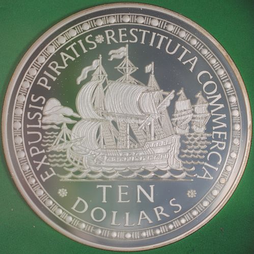 1993 Bahamas 10 Dollars Silver Proof 4.0469 Tr. Oz. ASW
