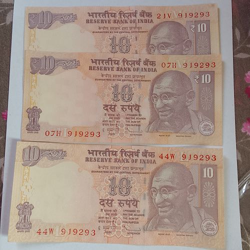 .INDIA  ..UNC   919293...Three Notes..