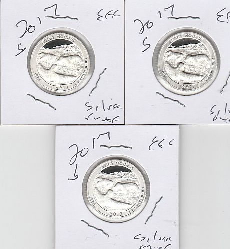 2017  S  SILVER PROOF  EFFIGY MOUNDS   STATE QUARTER