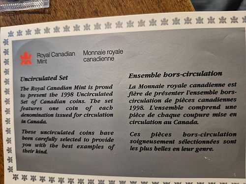 1998 Canada Uncirculated Mint Set