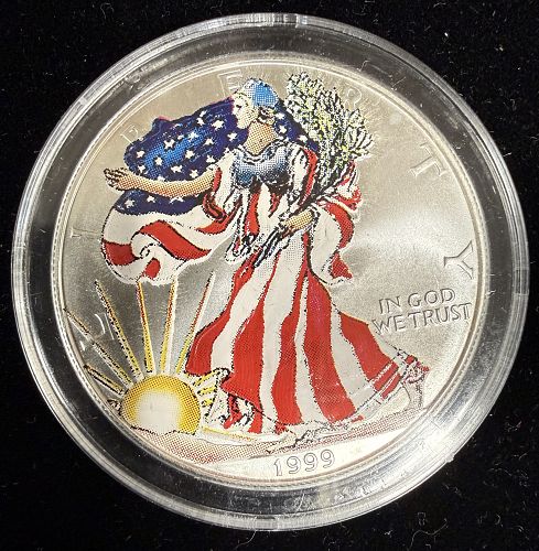 1999 American Silver Eagle 1oz, Enameled, (17164)