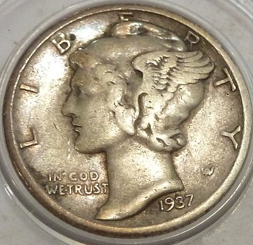1937-S  VF  Mercury Dime VERY FINE ( 324)