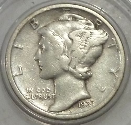 1937-S  VF  Mercury Dime VERY FINE ( 259)