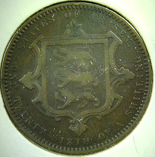 1871 Jersey 1/26 Shilling Queen Victoria 24mm