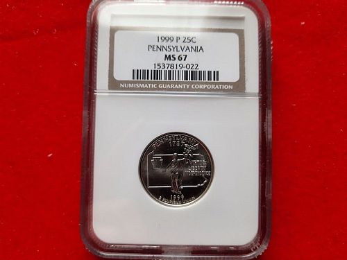 1999 P Pennsylvania State Quarter NGC MS 67