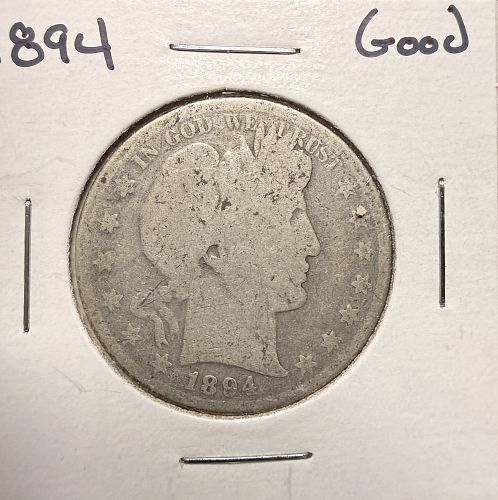 1894 Barber Half Dollar, Nicely Circulated. (17504)