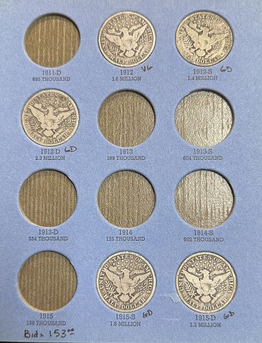 Lot of 5 Different Barber Half Dollars, G-VG at GS Bid (22001)