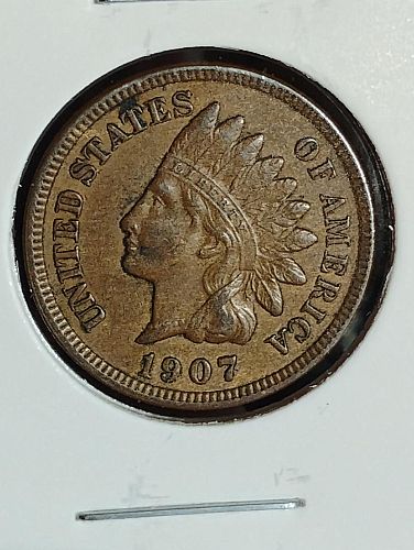 1907 INDIAN CENT AU-55 BROWN