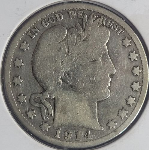 1914-S Barber Silver Half Dollar VG #01118